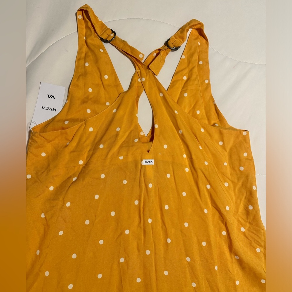 NWT RVCA Yellow Polka Dot Tank Dress Size Medium🌼 - Picture 6 of 10